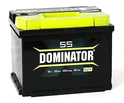 Аккумулятор Dominator 6СТ-55, 55 Ач, 450 А, прямая полярность
