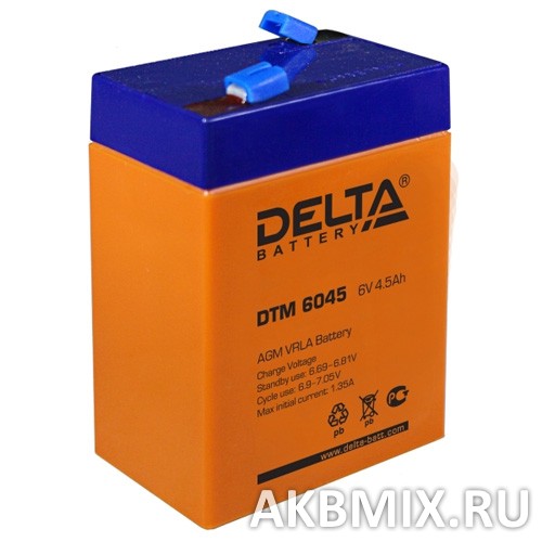 Аккумулятор Delta DTM 6045 (6V, 4.5Ah)