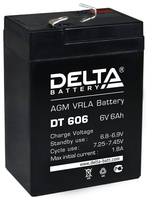 Аккумулятор Delta DT 606 (6V, 6Ah)