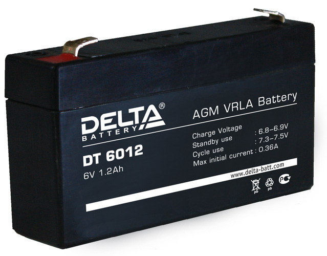 Аккумулятор Delta DT 6012 (6V, 1.2Ah)