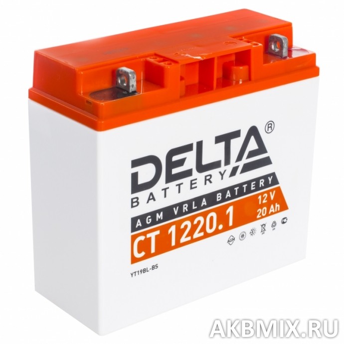 Аккумулятор Delta CT 1220.1 (12V, 20Ah, 260A) [YT19BL-BS]