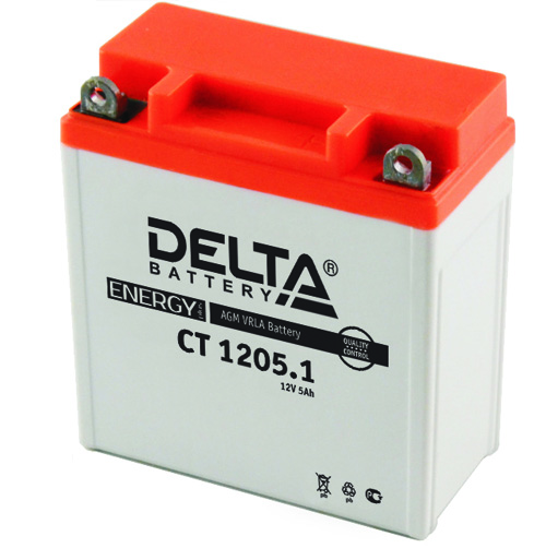 Аккумулятор Delta CT 1205.1 (12V, 5Ah, 65A) [12N5-3B, YB5L-B]