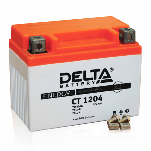 Аккумулятор Delta CT 1204 (12V, 4Ah, 50A) [YB4L-B, YB4L-A, YTX4L-BS]