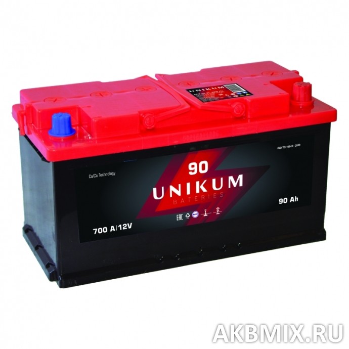 Аккумулятор UNIKUM 6СТ-90, 90 Ач, 700 А, обратная полярность