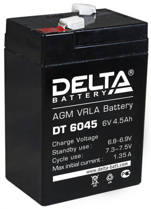 Аккумулятор Delta DT 6045 (6V, 4.5Ah)