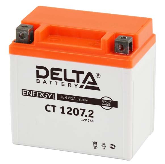 Аккумулятор Delta CT 1207.2 (12V, 7Ah, 130A) [YTZ7S]