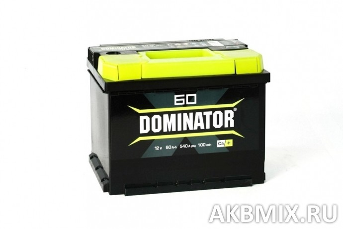 Аккумулятор Dominator 6СТ-60, 60 Ач, 540 А, обратная полярность