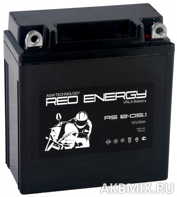 Аккумулятор Red Energy RS 12-05.1 (12V, 5Ah, 65A) [12N5-3B, YB5L-B]