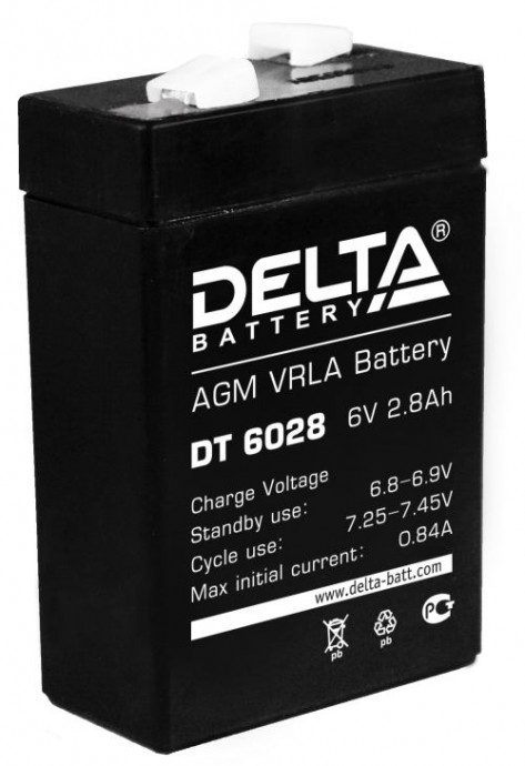 Аккумулятор Delta DT 6028 (6V, 2.8Ah)