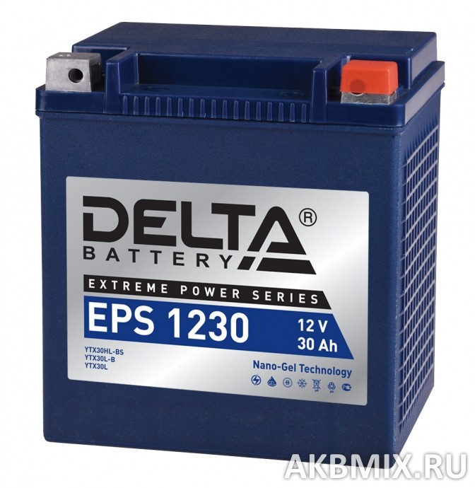 Аккумулятор Delta EPS 1230 (12V, 30Ah, 400A) [YTX30L-B, YTX30HL-BS, YTX30L]