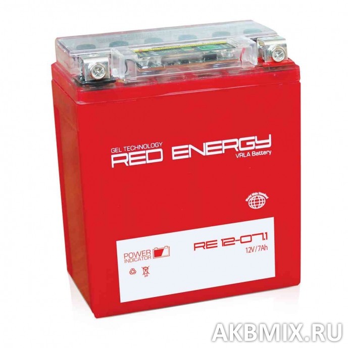 Аккумулятор Red Energy RE 12-07.1 (12V, 7Ah, 110A) [YTX7L-BS]