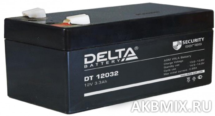 Аккумулятор Delta DT 12032 (12V, 3.3Ah)
