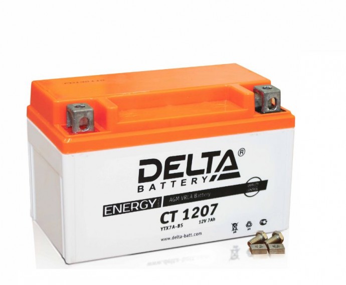 Аккумулятор Delta CT 1207 (12V, 7Ah, 105A) [YTX7A-BS]