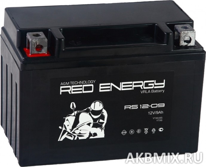 Аккумулятор Red Energy RS 12-09 (12V, 9Ah, 135A) [YTX9-BS, YTX9]