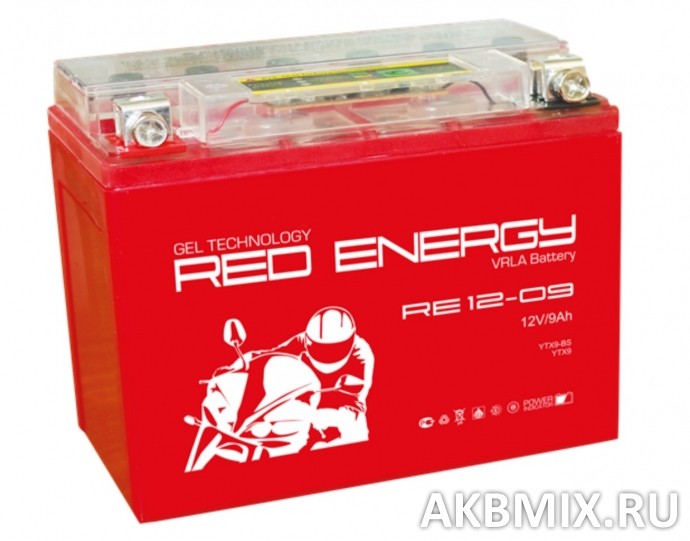 Аккумулятор Red Energy RE 12-09 (12V, 9Ah, 140A) [YTX9-BS, YTX9]