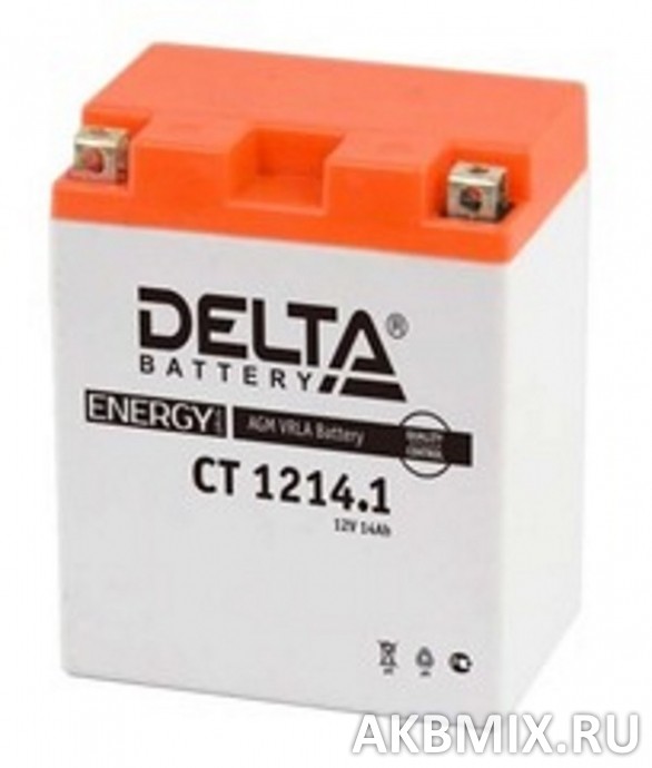 Аккумулятор Delta CT 1214.1 (12V, 14Ah, 165A) [YB14-BS, YTX14AH, YTX14AH-BS]