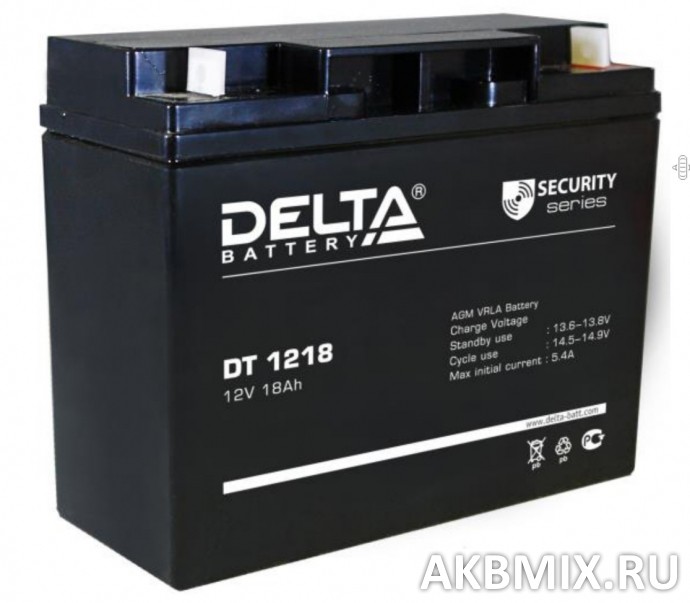 Аккумулятор Delta DT 1218 (12V, 18Ah)